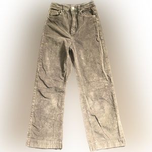 💖5/$25 SHEIN brown high waist wide leg corduroy pants size S